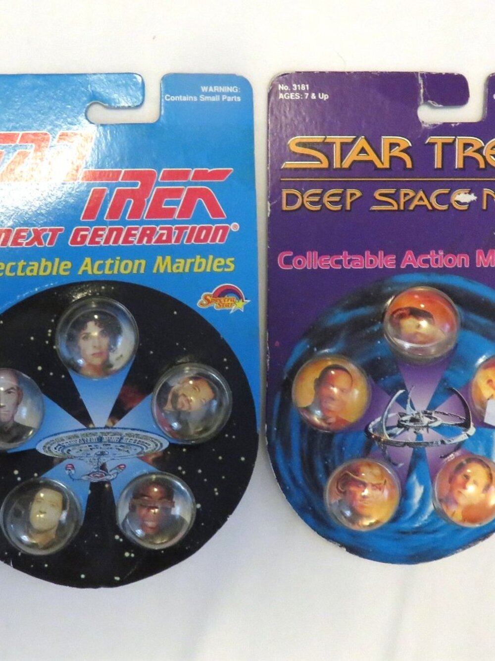 Lot of 2 Star Trek The Next Generation and Deep Space 9 Action Marbles 1993